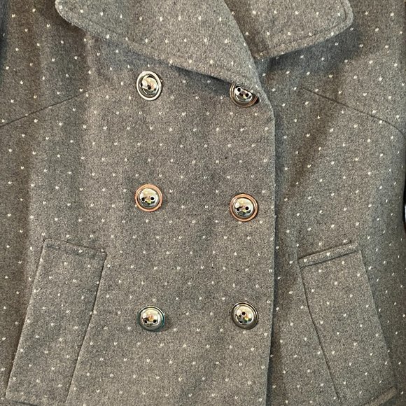 Pink Envelope Gray & White Mini Polka Dot Blazer Jacket NWOT Women's Size L - Picture 5 of 11